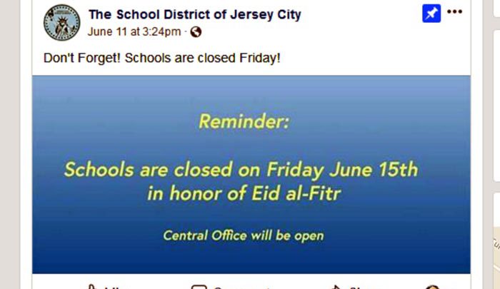 New Jersey School Eid Holiday