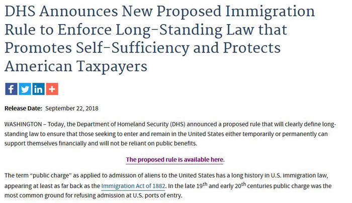 DHS Public Benefits rule