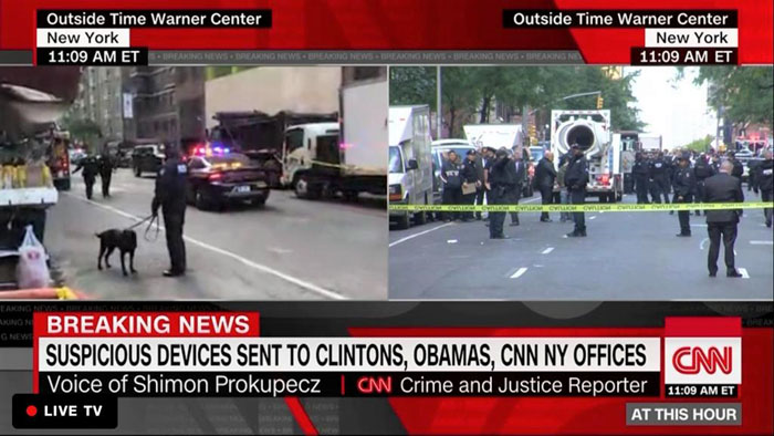 Suspicious packages sent to Time Warner Center, Clinton and Obama