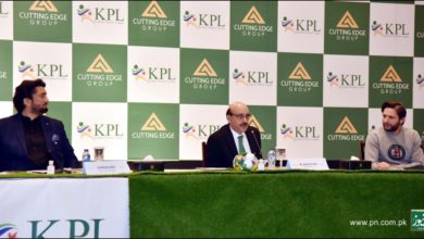 Sardar Masood Khan, Shaharyar Afridi, Shahid Arridi at the launching ceremony of Kashmir Premier League (KSL)