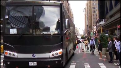 Buses carrying migrants