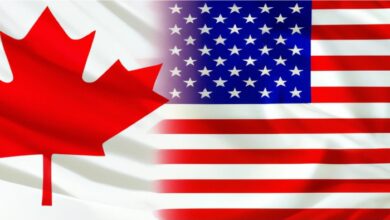 USA, Canada Flags