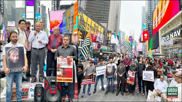 Kashmir American community 5th August demonstration at Times Square New York
