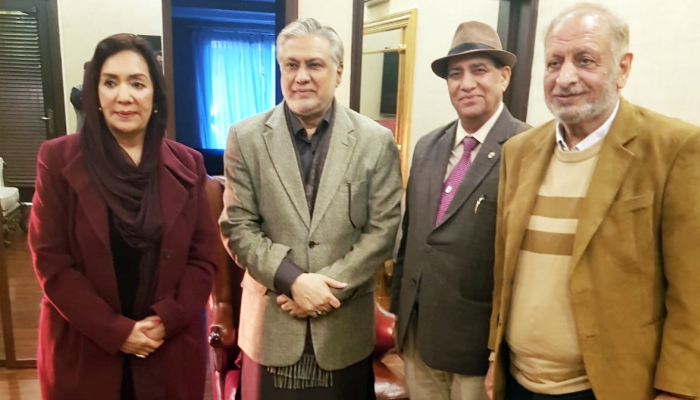 Senator Ishaq Dar, Mian Fayyaz, Dr Khalid Luqman, Shakila Luqman