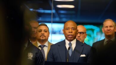 Mayor Eric Adams and senior administration officials hold a briefing to discuss the earthquake felt in the greater New York City area this morning. New York City Emergency Management Headquarters, Brooklyn. Friday, April 5, 2024. Credit: Ed Reed/Mayoral Photography Office.