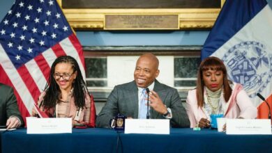 New York City Mayor Eric Adams and senior administration officials. Photo Michael Appleton