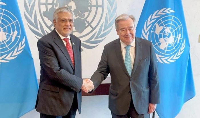 اسحاق ڈار کی اقوام متحدہ کے سیکرٹری جنرل سے اہم ملاقات ،