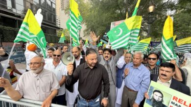 کشمیری و پاکستانی امریکن کمیونٹی کا اقوام متحدہ کے سامنے احتجاجی مظاہرہ