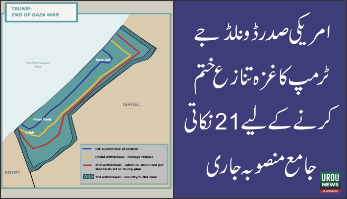 صدر ڈونلڈ جے ٹرمپ کاغزہ تنازع ختم کرنے کے لیے جامع منصوبہ