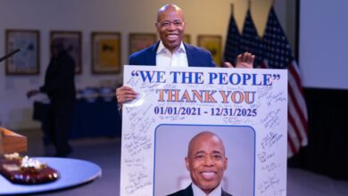 Key to the City to former U.S. Representative Edolphus “Ed” Towns. New York City Mayor Eric Adams presents a Key to the City to former U.S. Representative Edolphus “Ed” Towns. BRIC House, 647 Fulton Street, Brooklyn, NY. Sunday, December 14, 2025.