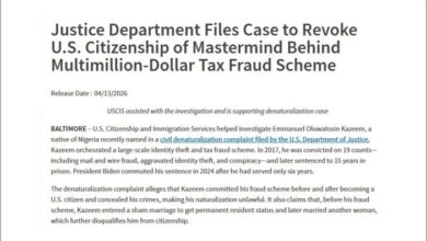 نو سال پرانا شناخت کی چوری اور ٹیکس فراڈکیس ؛ امریکی شہریت منسوخی کا مقدمہ دائر
