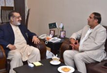 پاکستانی امریکن کمیونٹی رہنما چوہدری تنویر کی پاکستان بیت المال کے مینیجنگ ڈائریکٹر کیپٹن شاہین بٹ سے ملاقات