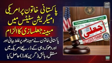 پاکستانی خاتون پر امریکی امیگریشن اسٹیٹس میں مبینہ جعلسازی کا الزام