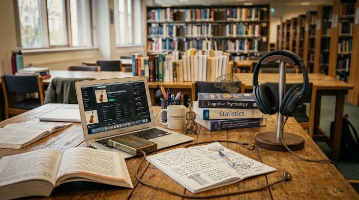 Studying with Music Distraction or Secret to Better Focus (AI image)